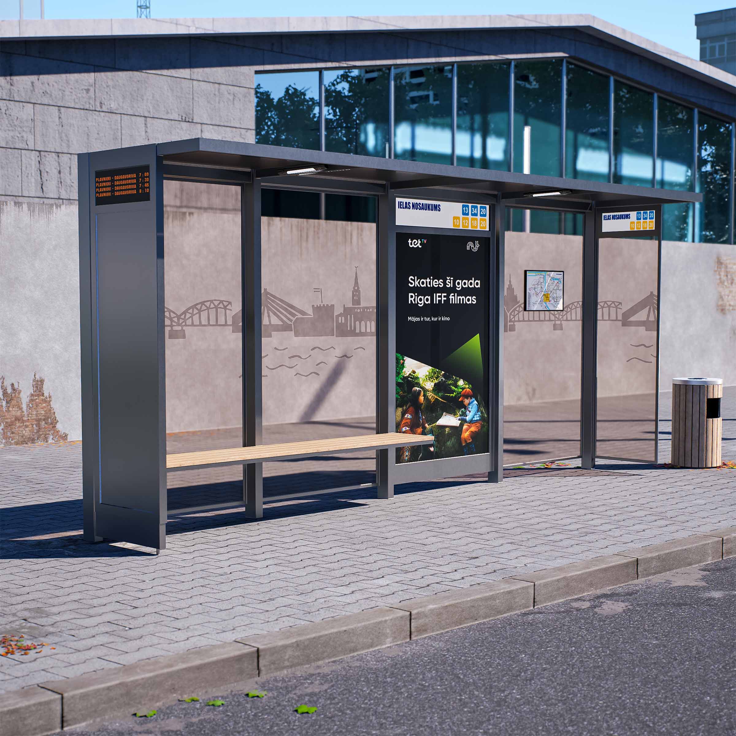Marquesina de autobús OSLO tamaño M