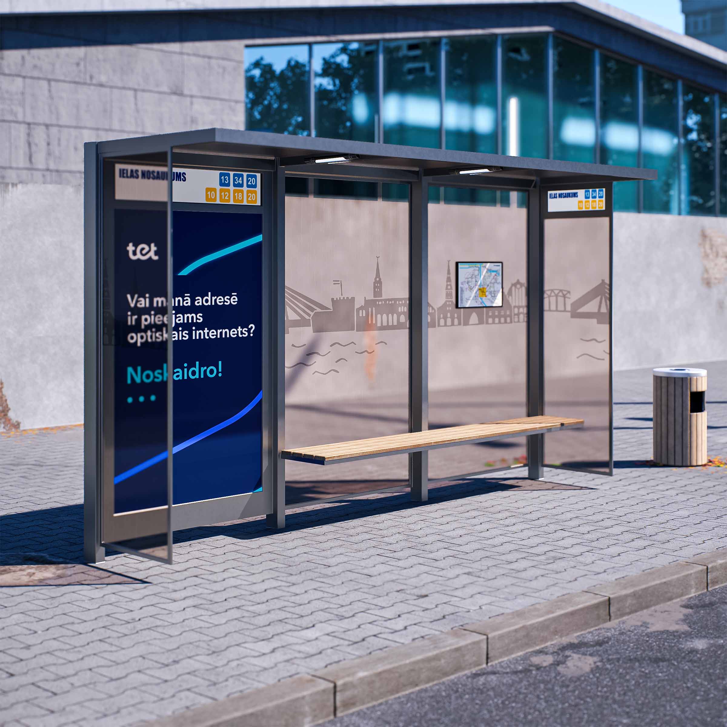 Marquesina de autobús OSLO tamaño S