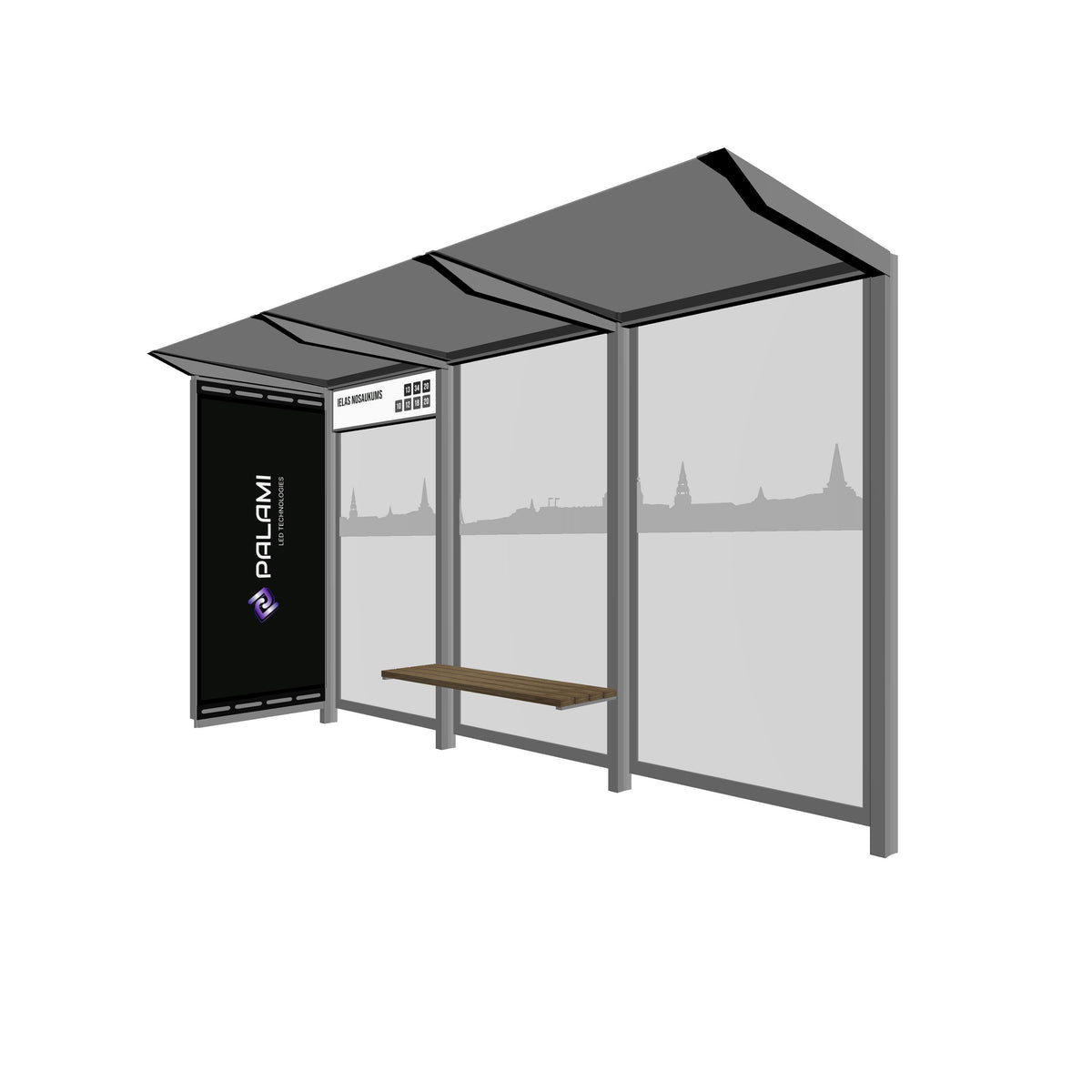 Pantalla LED de sección lateral para marquesina de autobús RIGA (L/XL)