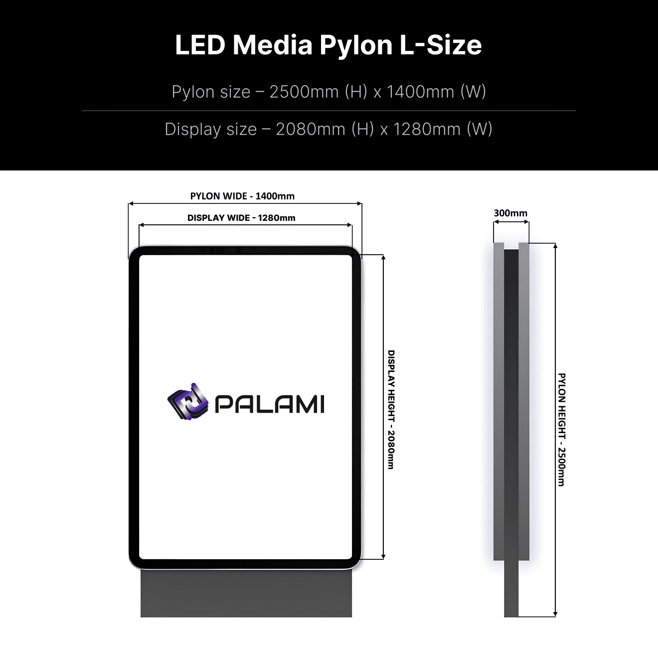 LED Media Pylon L-Size - Large-Scale Digital Advertising Display