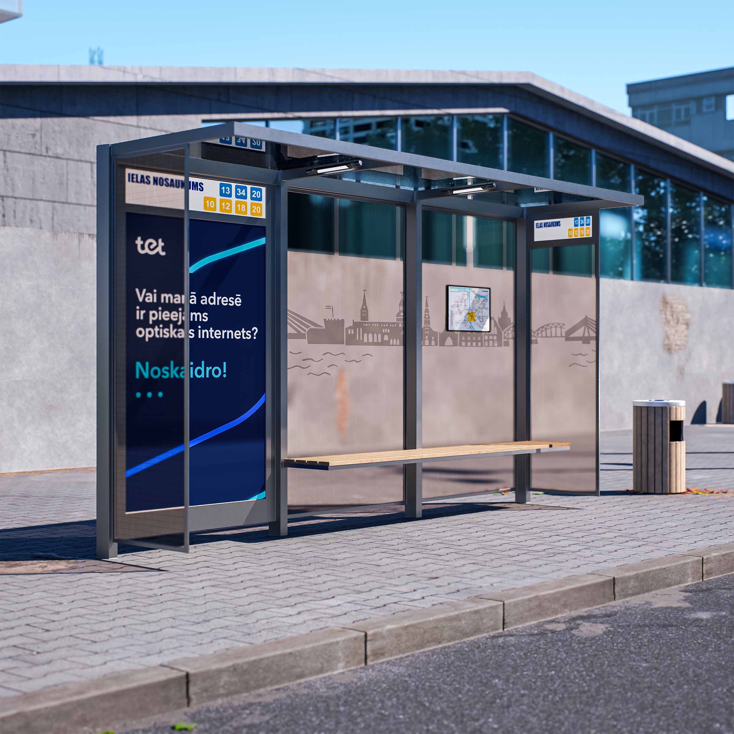 Marquesina de autobús OSLO tamaño S