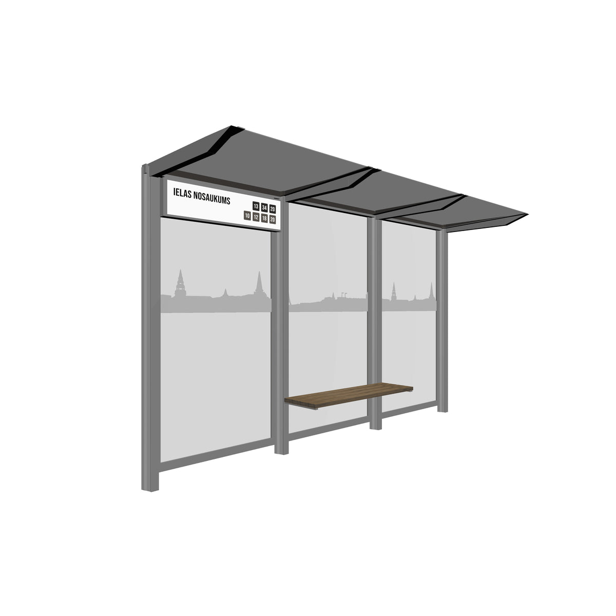 Bus Shelter RIGA S-Size with compact design by PALAMI Group