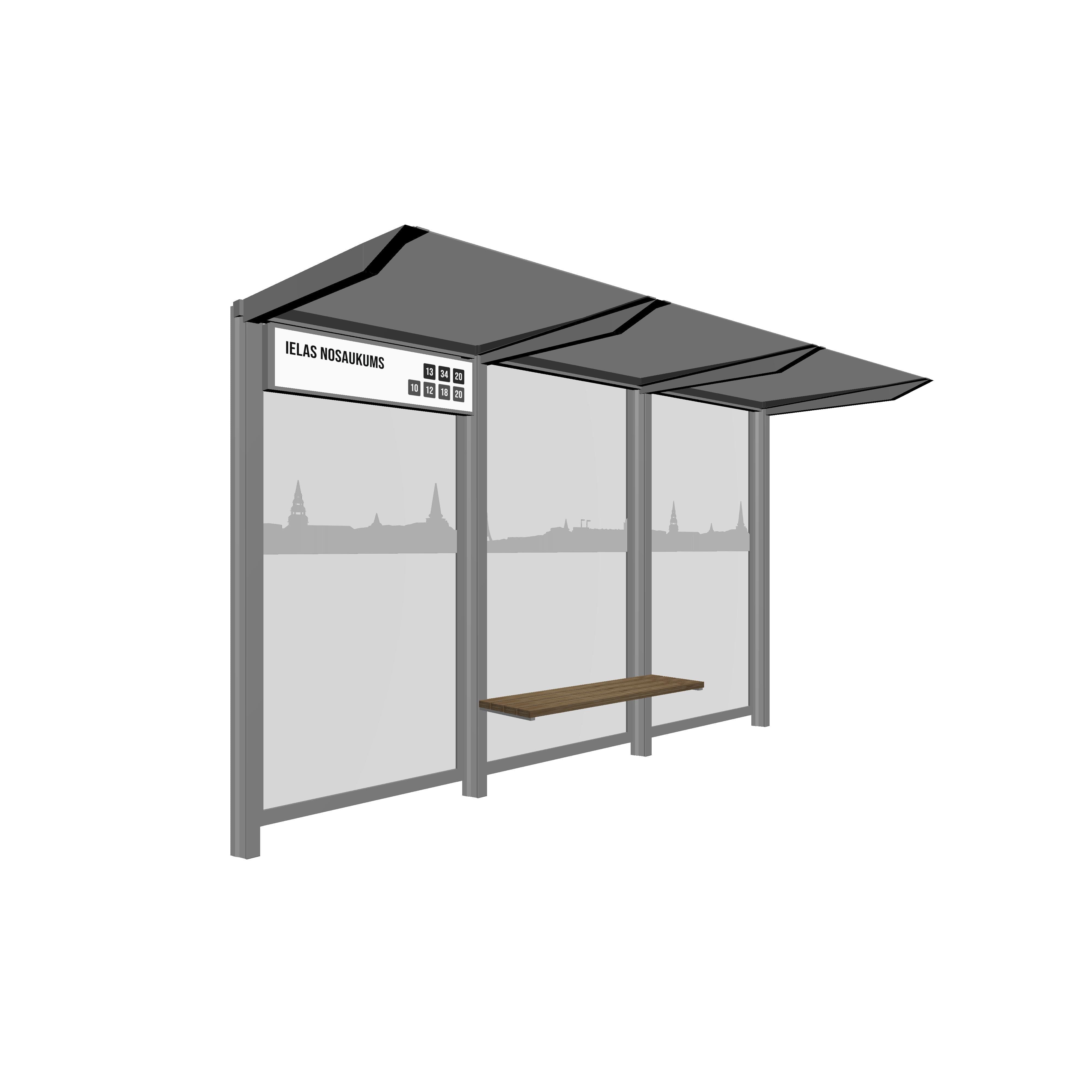 Bus Shelter RIGA L-Size with large design by PALAMI Group
