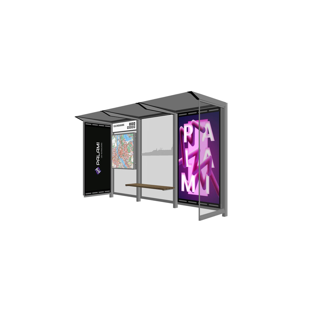 Bus Shelter RIGA L-Size with large design by PALAMI Group