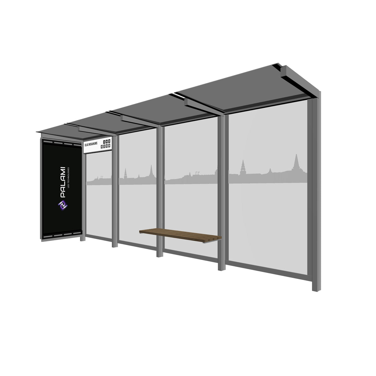 Bus Shelter (L/XL) Side Section LED Display by PALAMI Group - High-Visibility Outdoor Advertising Display