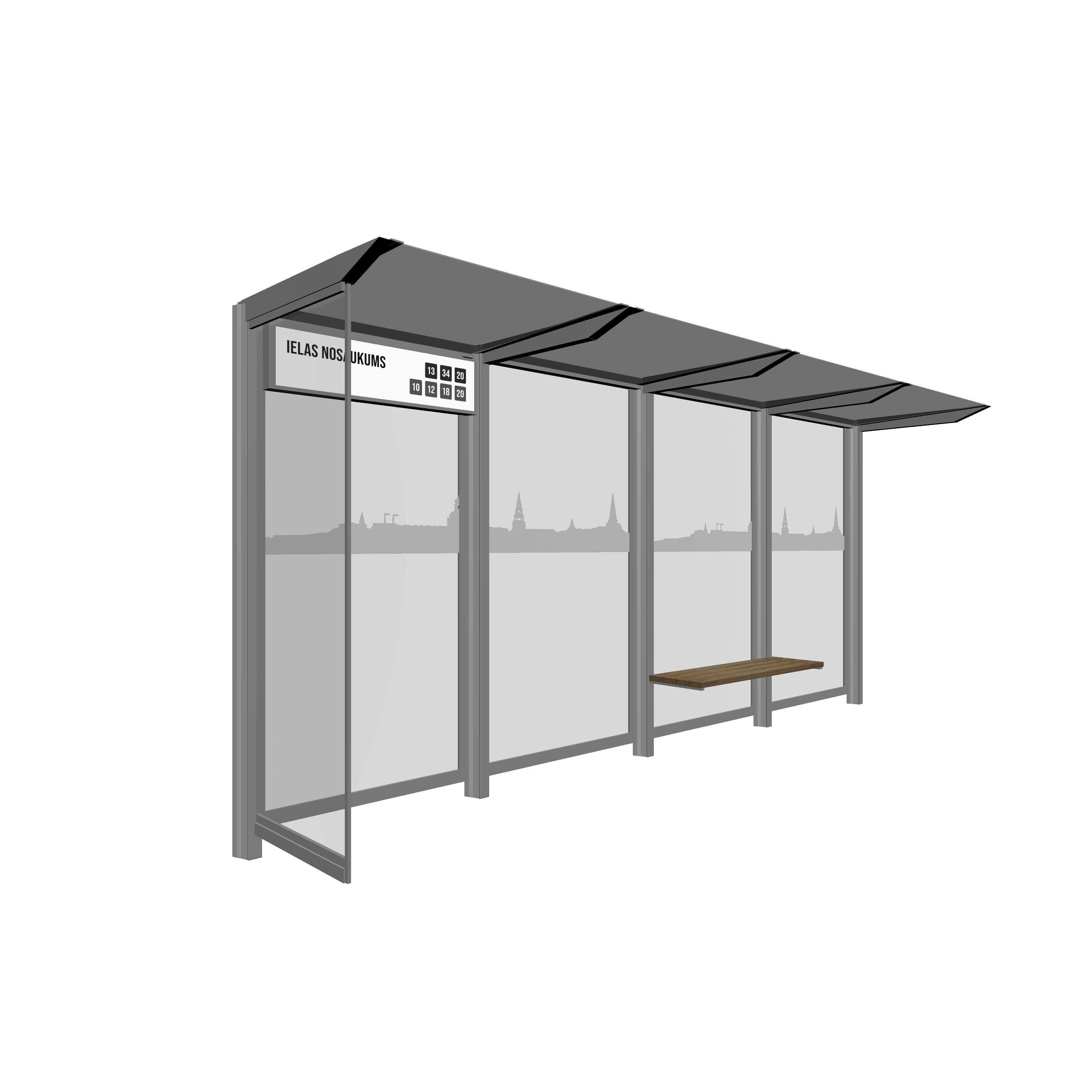 Bus Shelter RIGA M Side Section Glass