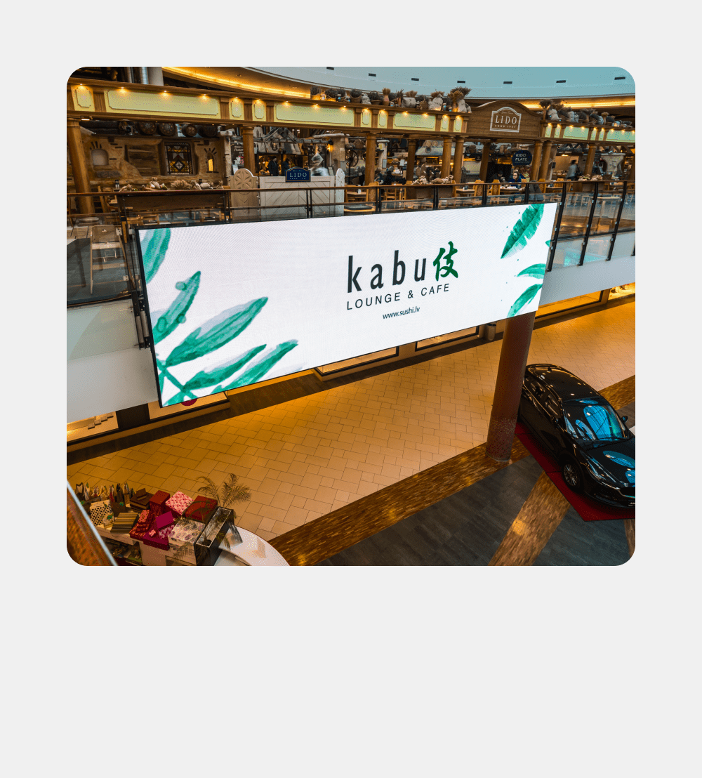 Small Image of PALAMI Group Indoor LED High Resolution Video Display Mounted On Supermarket Handrails 