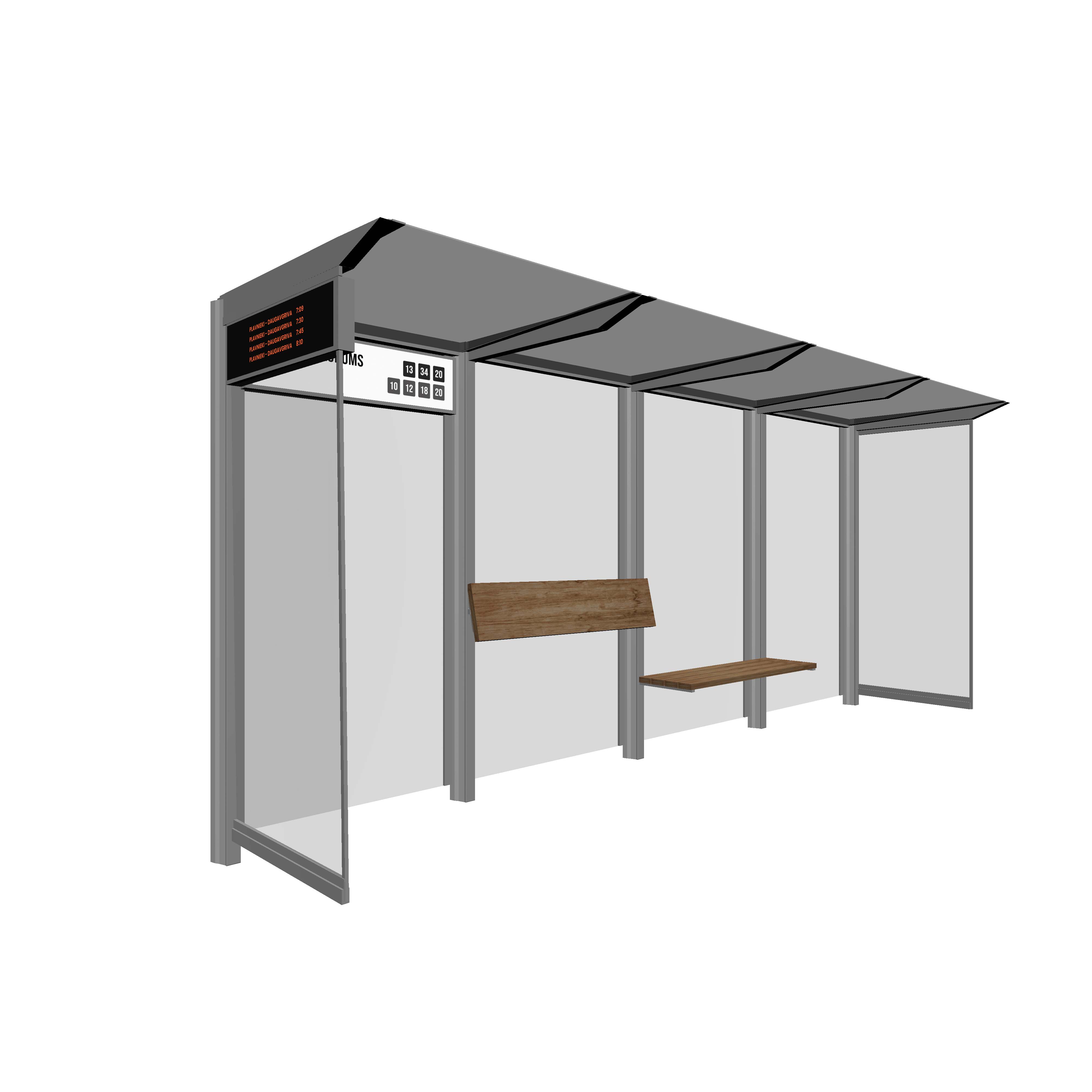 Bus Shelter (L/XL) Timetable LED Display by PALAMI Group - Reliable Schedule Display for Commuters
