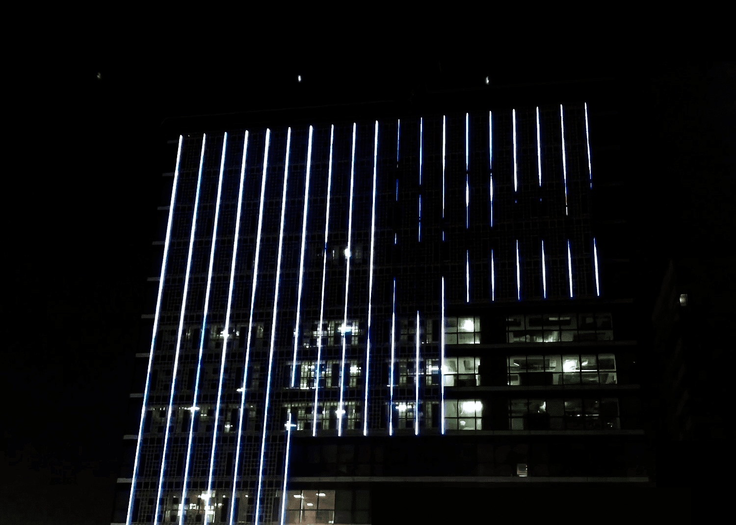 PALAMI Group LED Lighting Lines Installed On Building Facade